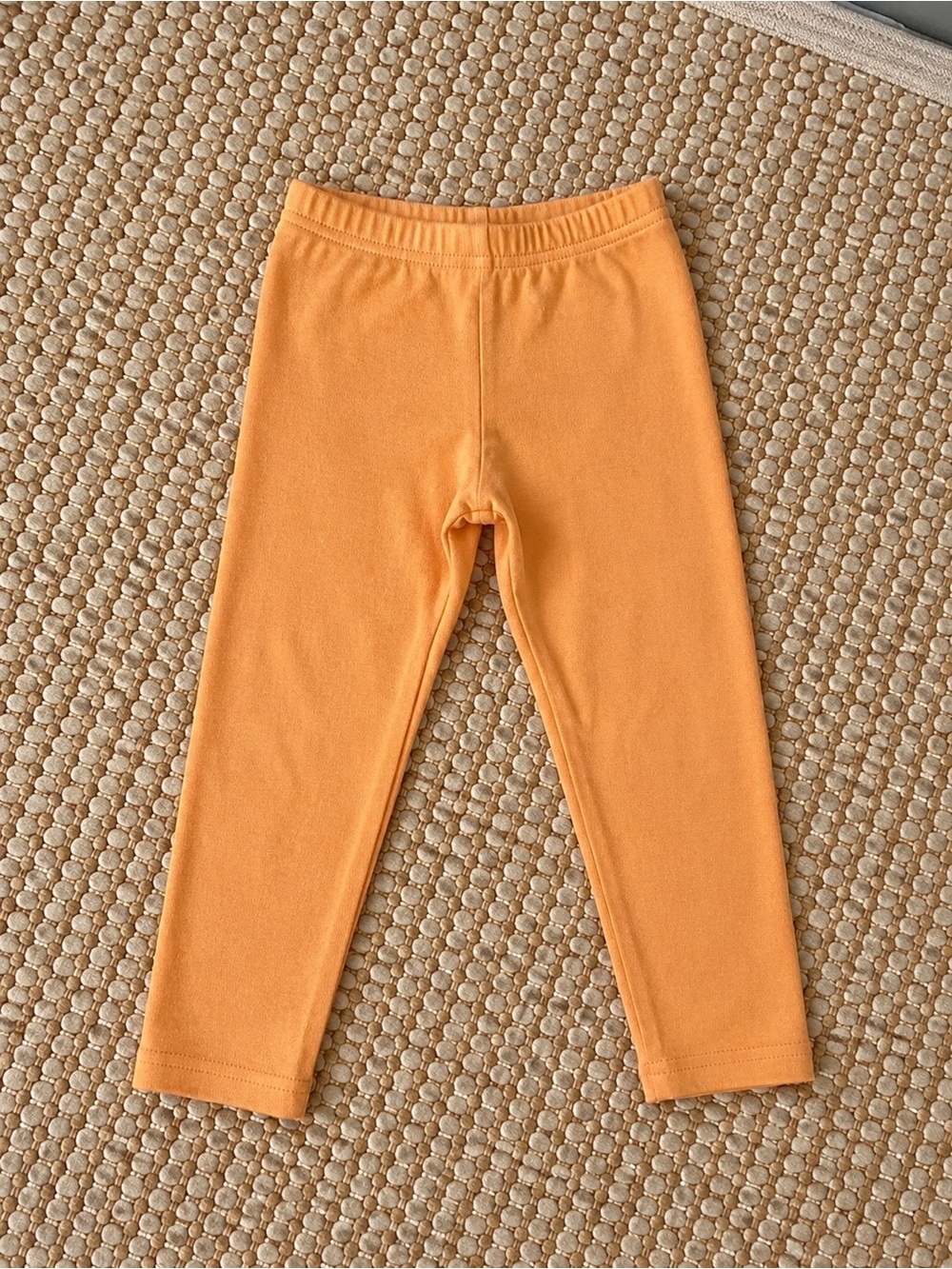 HOEVOU Orange Cotton Leggings | Girls Size 6–7Y | Soft Everyday Basic